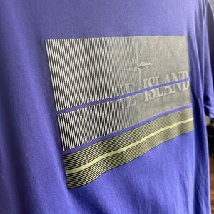 Stone Island Blue Holographic Logo T Shirt